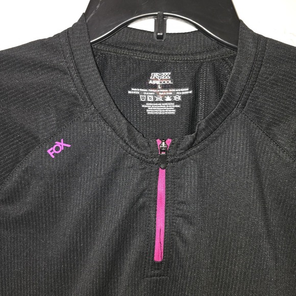 NWT New FOX Tempo Women's Size L Large Black & PINK MTB Cycling Jersey - Picture 2 of 8
